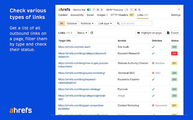 Ahrefs SEO Toolbar