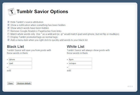 Tumblr Savior