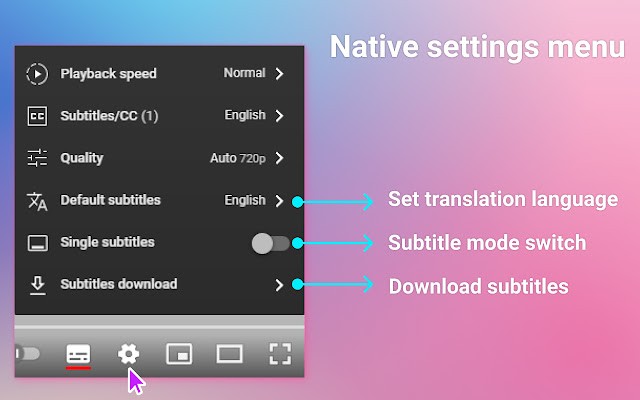 Youtube™ Dual Subtitles:automatically Switch To Local Language, Subtitle Download